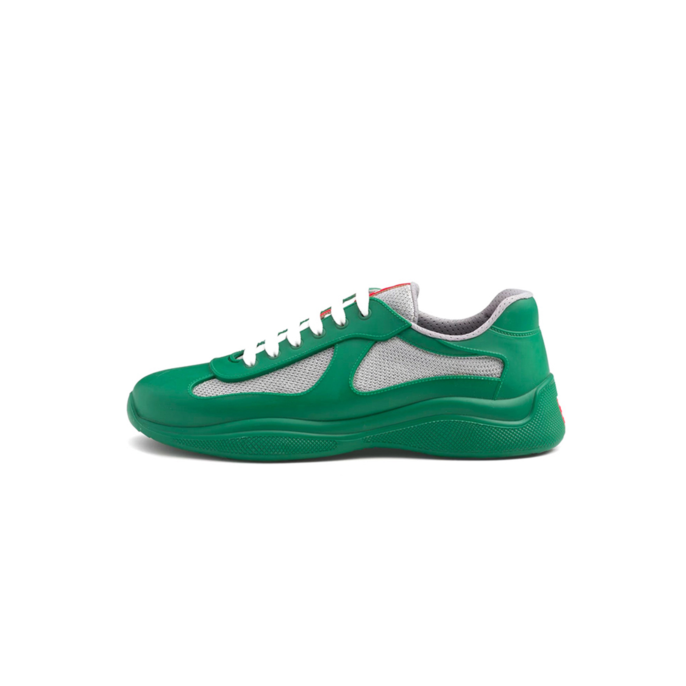 RADA AMERICA'S CUP SOFT RUBBER & BIKE FABRIC GREEN LOW TOP SNEAKERS 4E6500